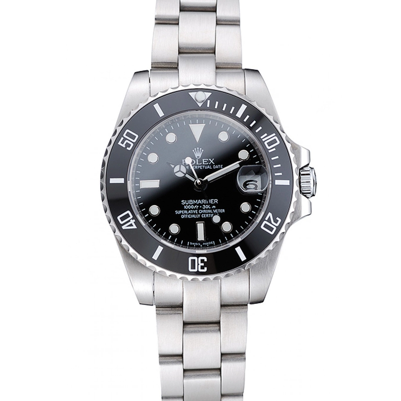 Aaa replica watch 1454153 Bracelet Rolex Submariner Dial Steel Date Black Stainless 0818